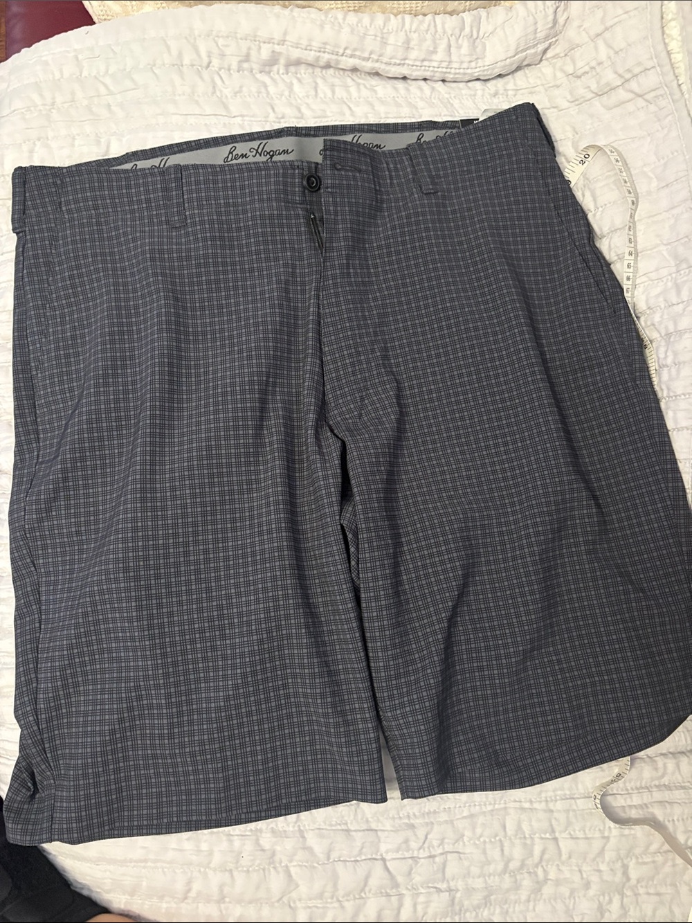 Hogan Men’s Charcoal Windowpane Flat-Front Shorts